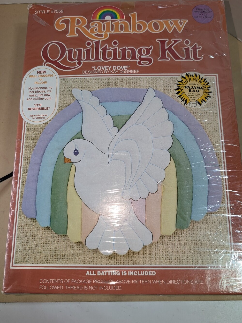 Vintage 1982 Rainbow Quilting Kit #7059  Lovey Dovey Vintage Craft Hobby NEW